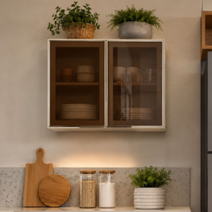 Módulo Aéreo com 02 portas de vidro Fineze 800 mm