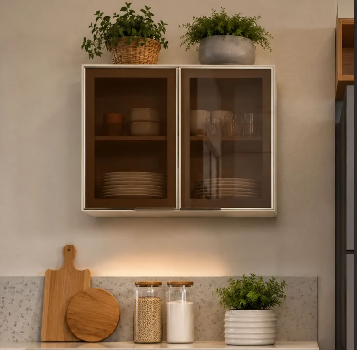 Módulo Aéreo com 02 portas de vidro Fineze 800 mm