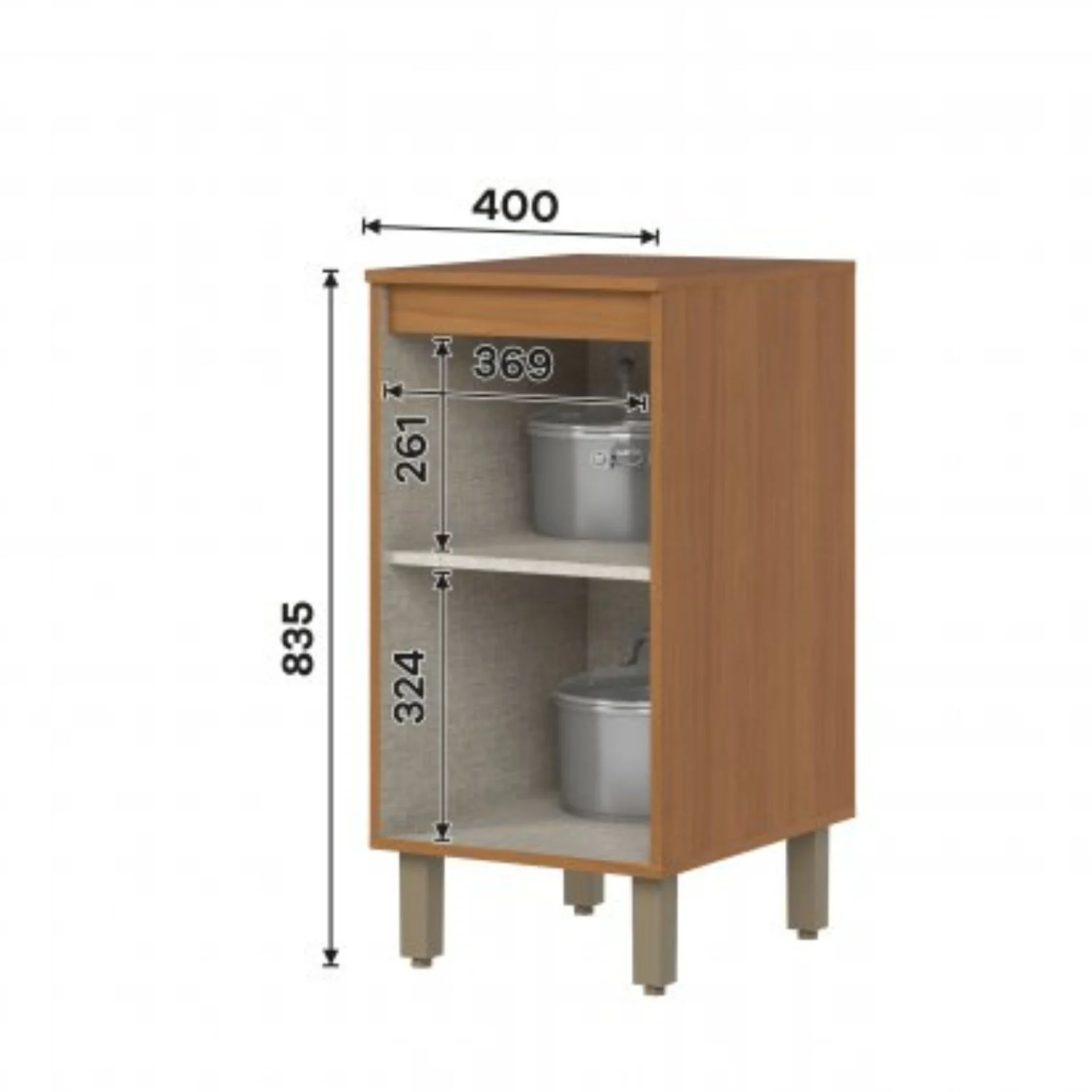 Módulo Balcão 01 Porta 40 cm Venaly Cinamomo - Imagem 3