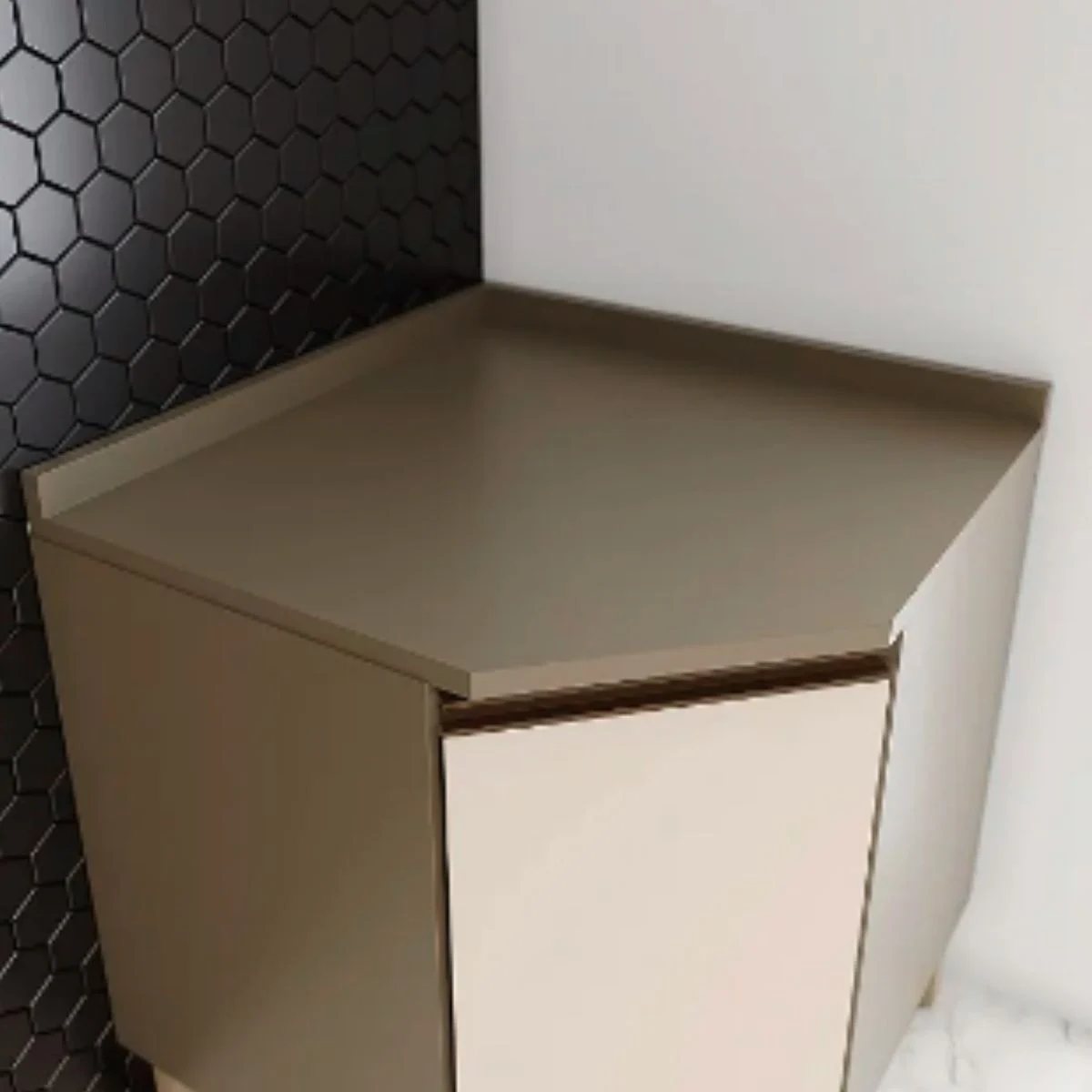 Módulo Balcão Canto Oblíquo 01 Porta Duna / Cristal - Imagem 2