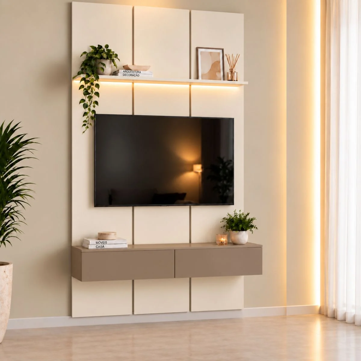 Home Prime liso nicho 3 gavetas prateleira com ou sem led - Imagem 13