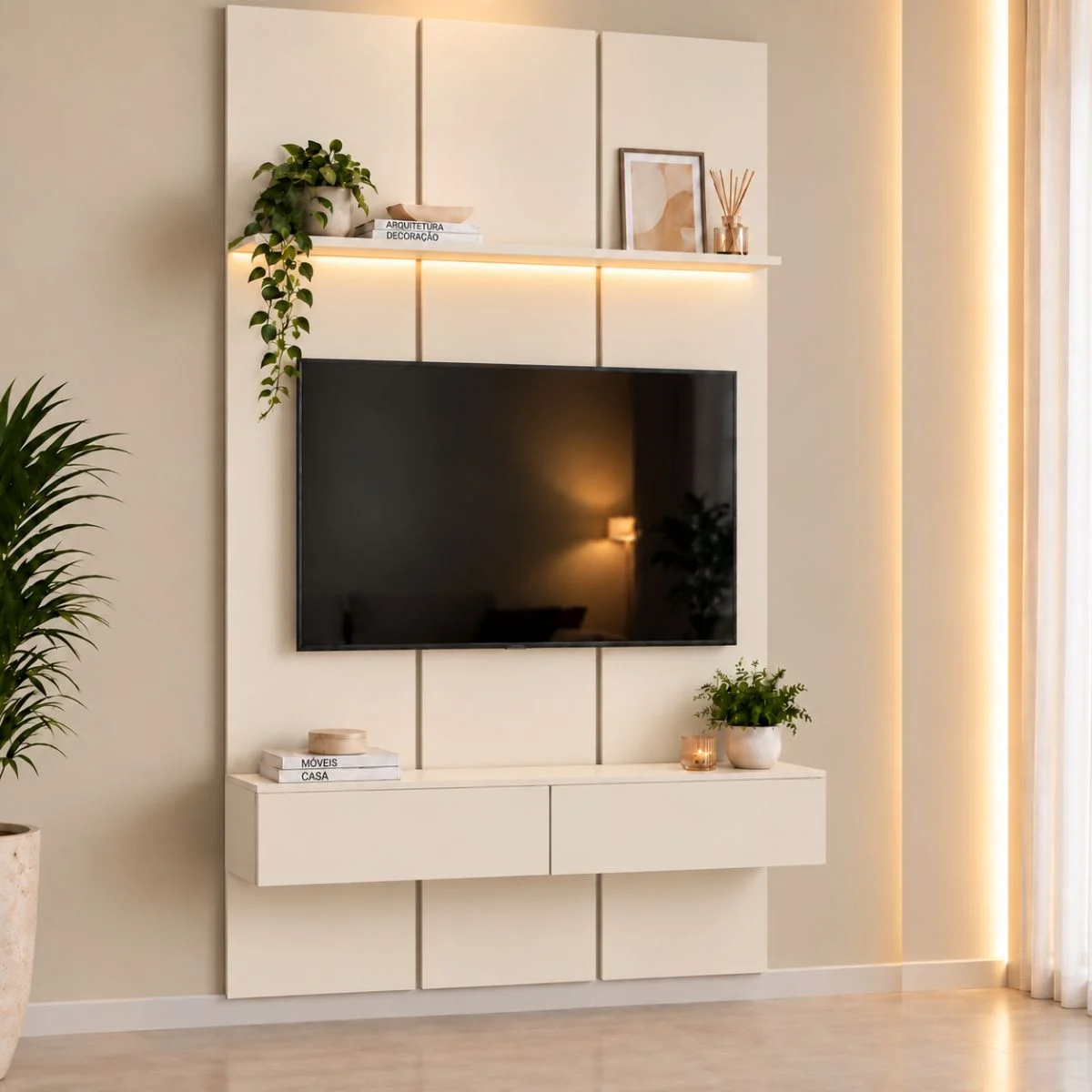 Home Prime liso nicho 3 gavetas prateleira com ou sem led - Imagem 21