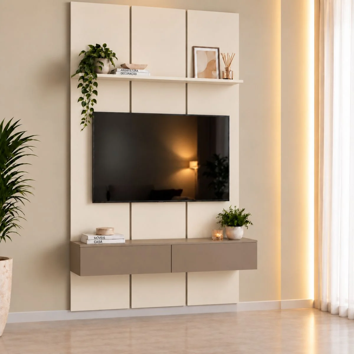 Home Prime liso nicho 3 gavetas prateleira com ou sem led - Imagem 12