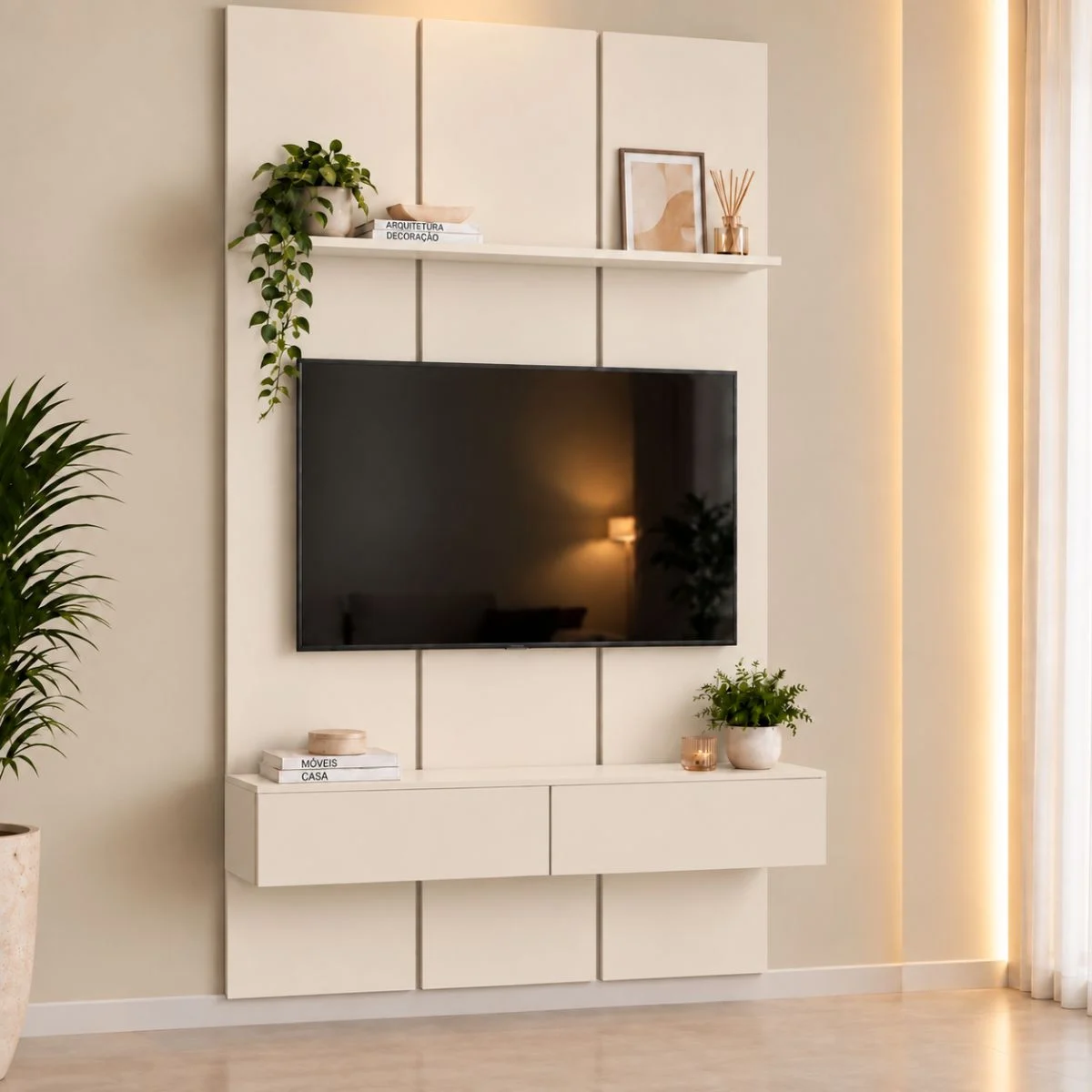 Home Prime liso nicho 3 gavetas prateleira com ou sem led - Imagem 20