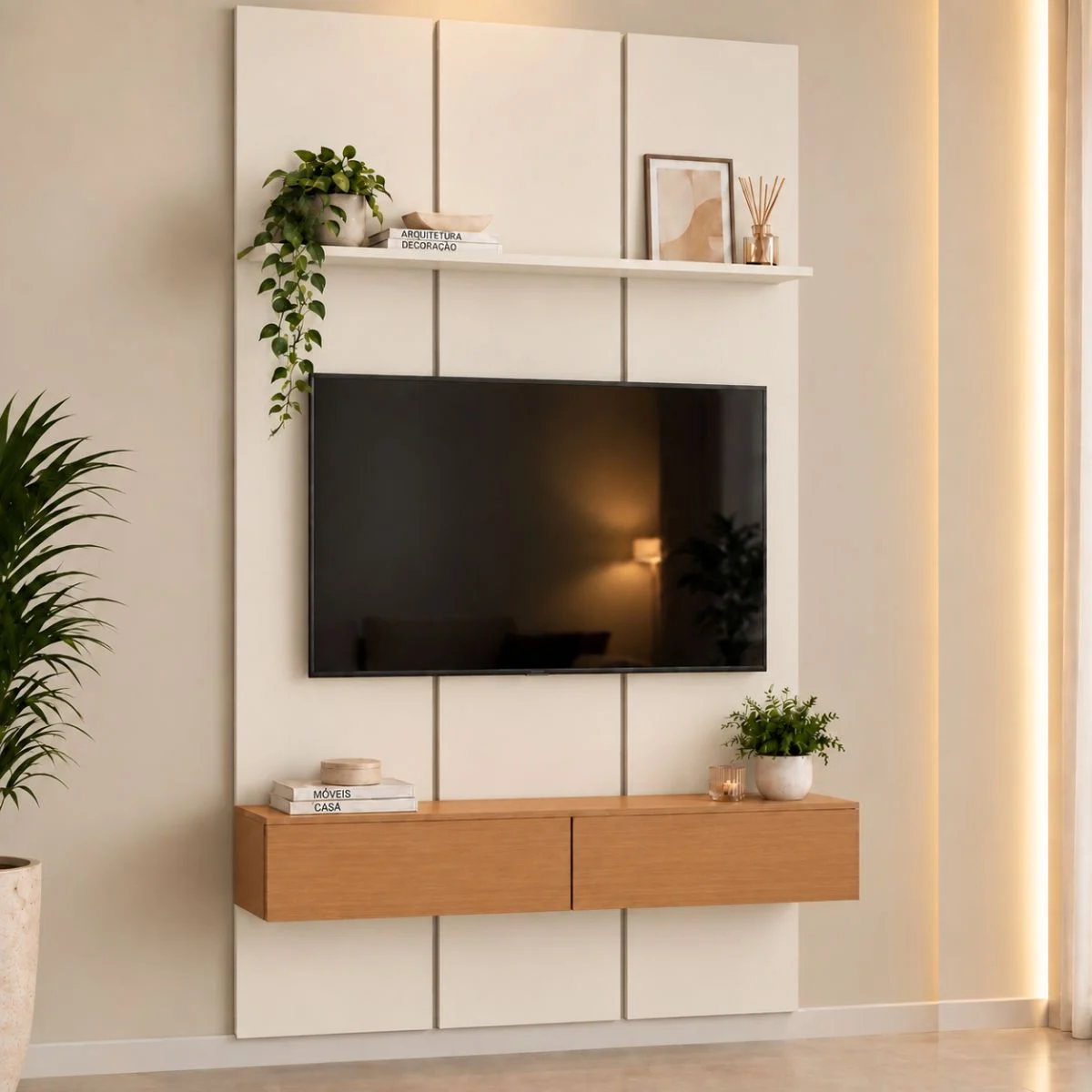 Home Prime liso nicho 3 gavetas prateleira com ou sem led - Imagem 28
