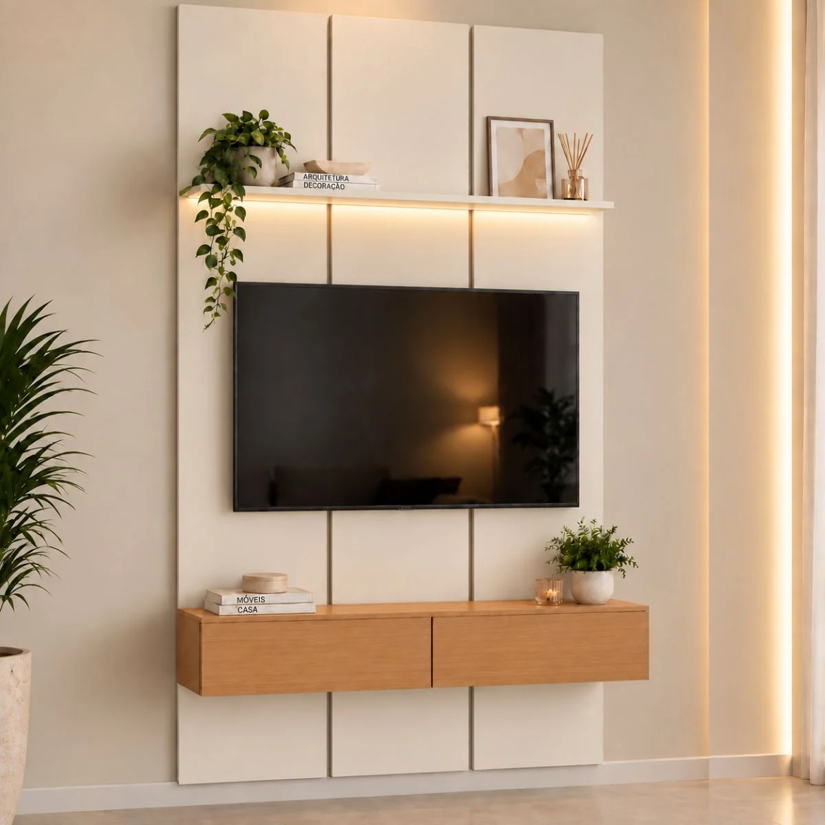 Home Prime liso nicho 3 gavetas prateleira com ou sem led - Imagem 29