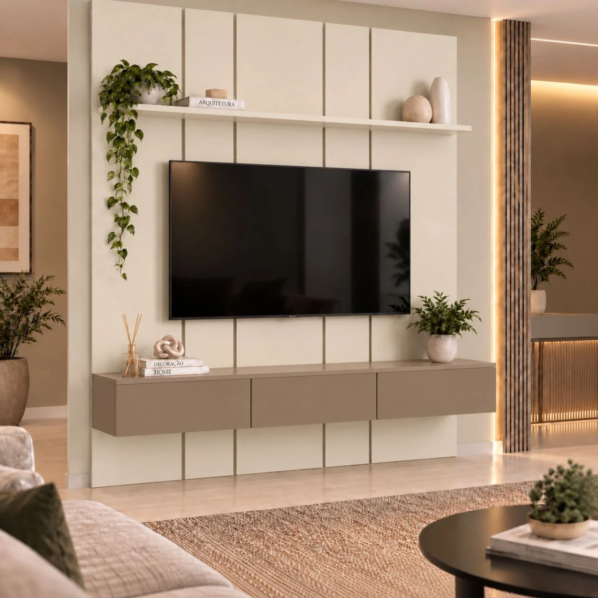 Home Prime liso nicho 3 gavetas prateleira com ou sem led - Imagem 10