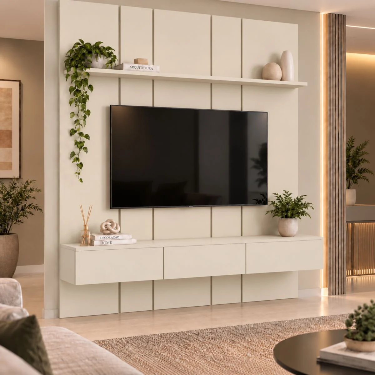 Home Prime liso nicho 3 gavetas prateleira com ou sem led - Imagem 14