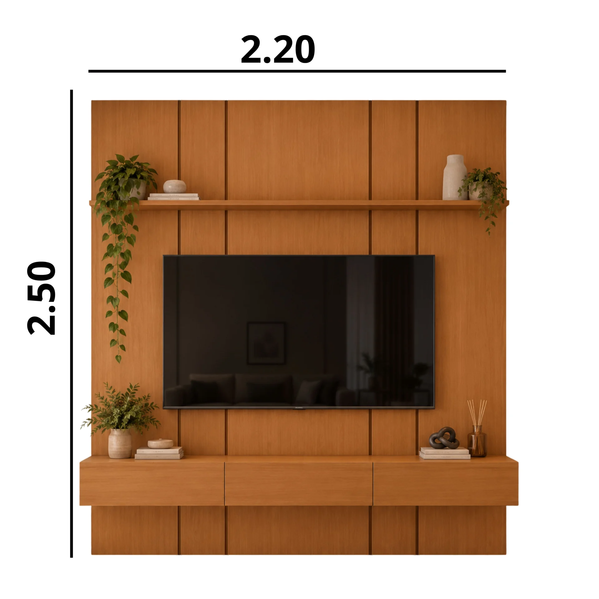 Home Prime liso nicho 3 gavetas prateleira com ou sem led - Imagem 4