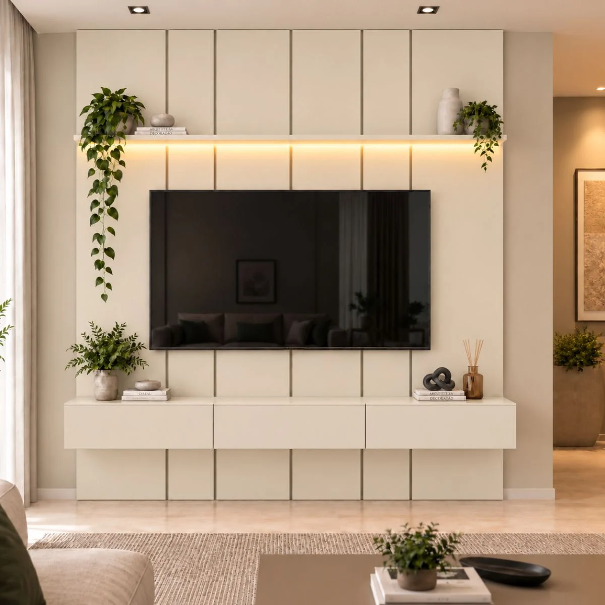 Home Prime liso nicho 3 gavetas prateleira com ou sem led - Imagem 16
