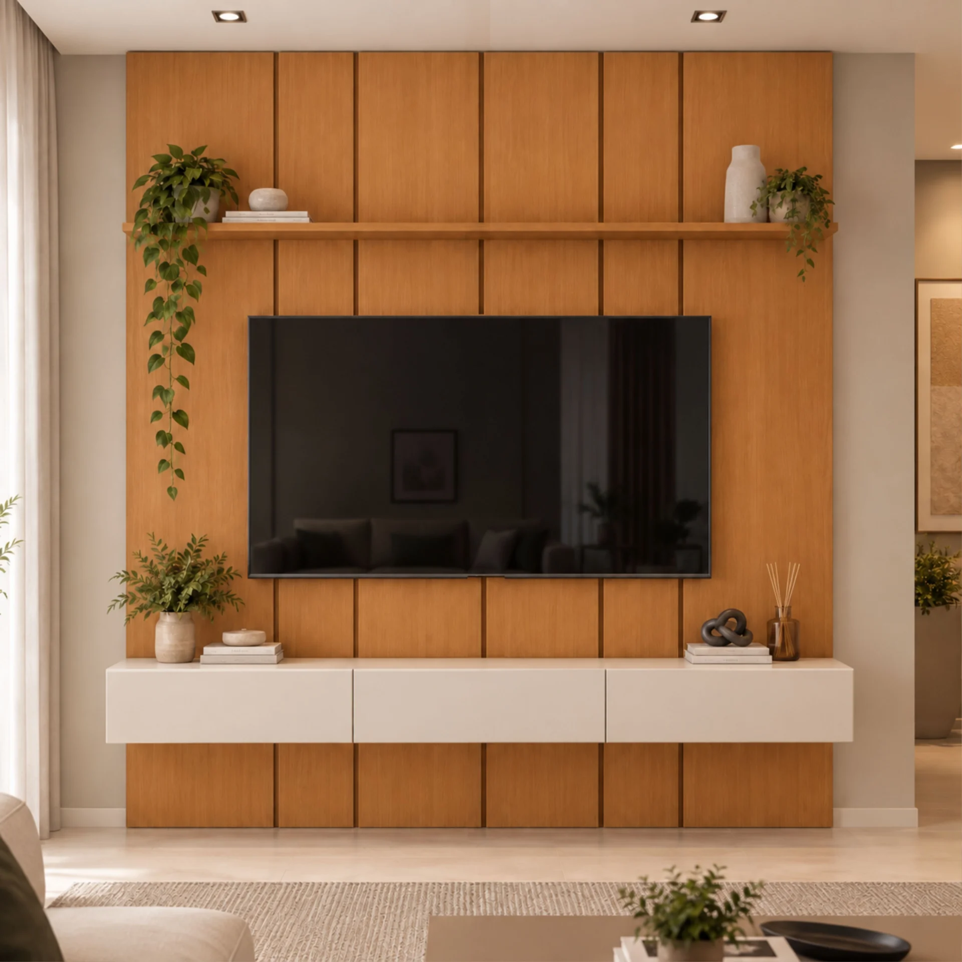 Home Prime liso nicho 3 gavetas prateleira com ou sem led - Imagem 64
