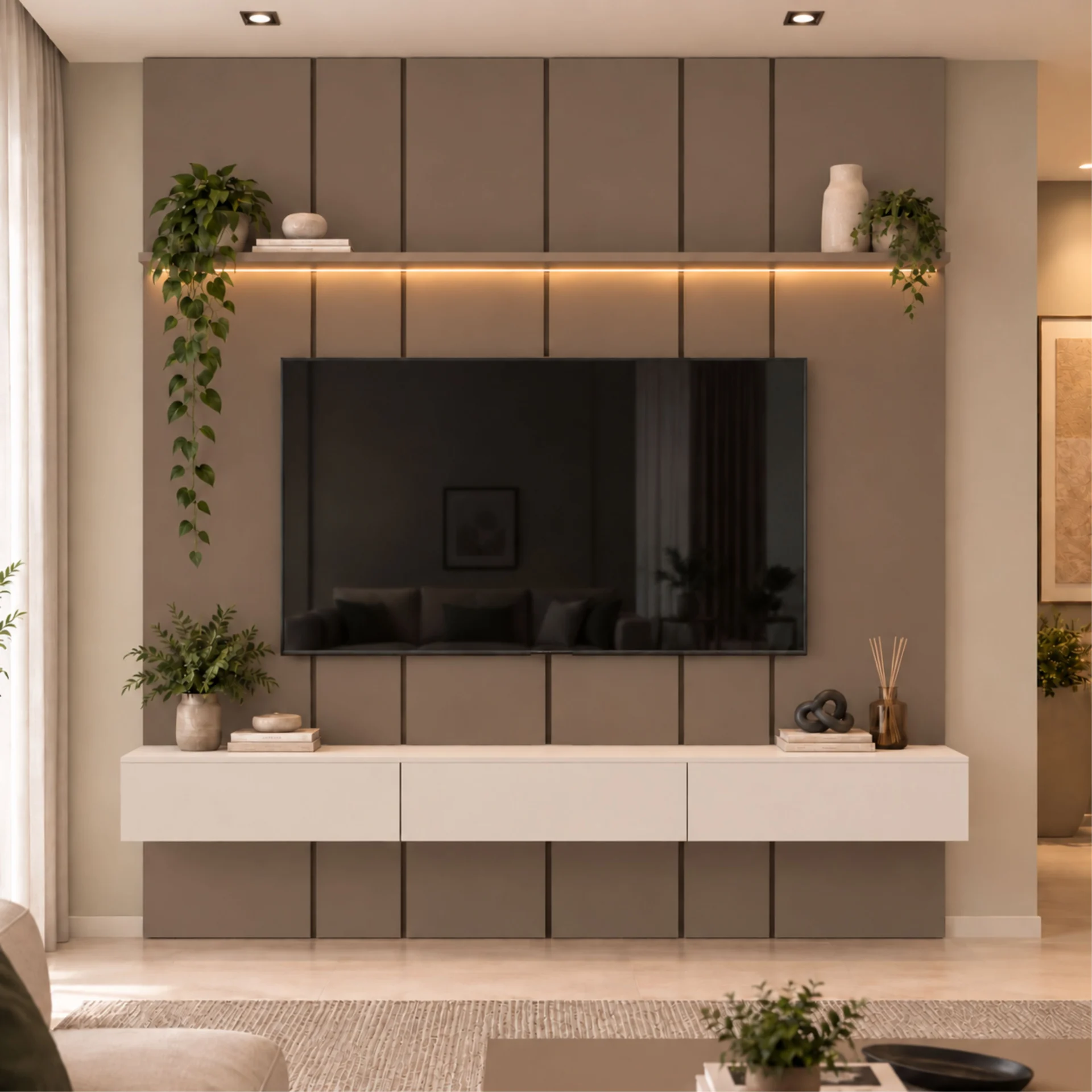 Home Prime liso nicho 3 gavetas prateleira com ou sem led - Imagem 41