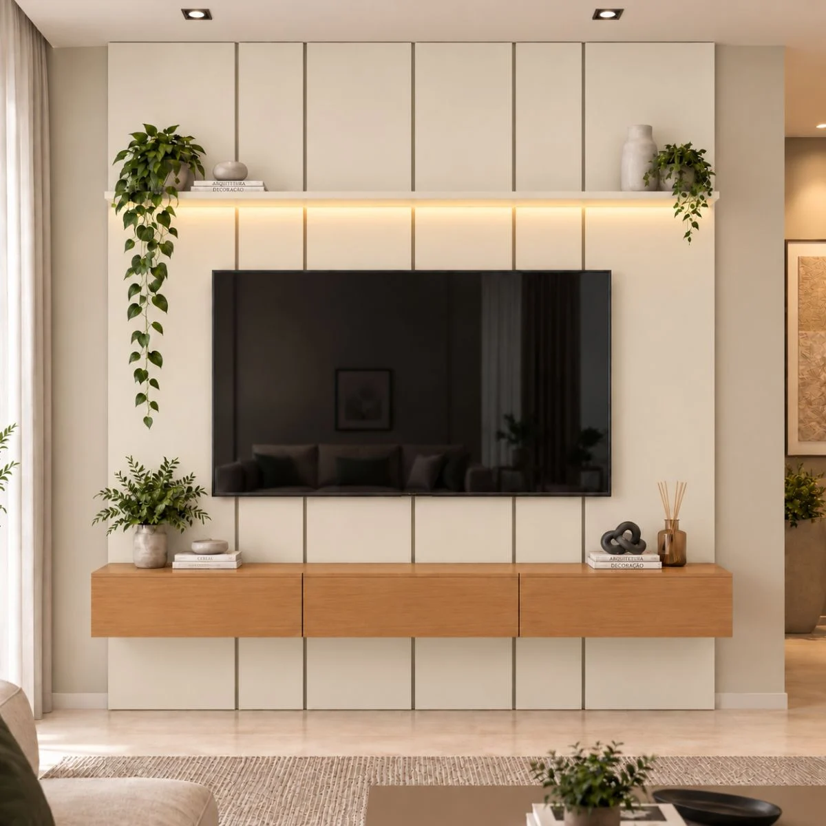Home Prime liso nicho 3 gavetas prateleira com ou sem led - Imagem 23