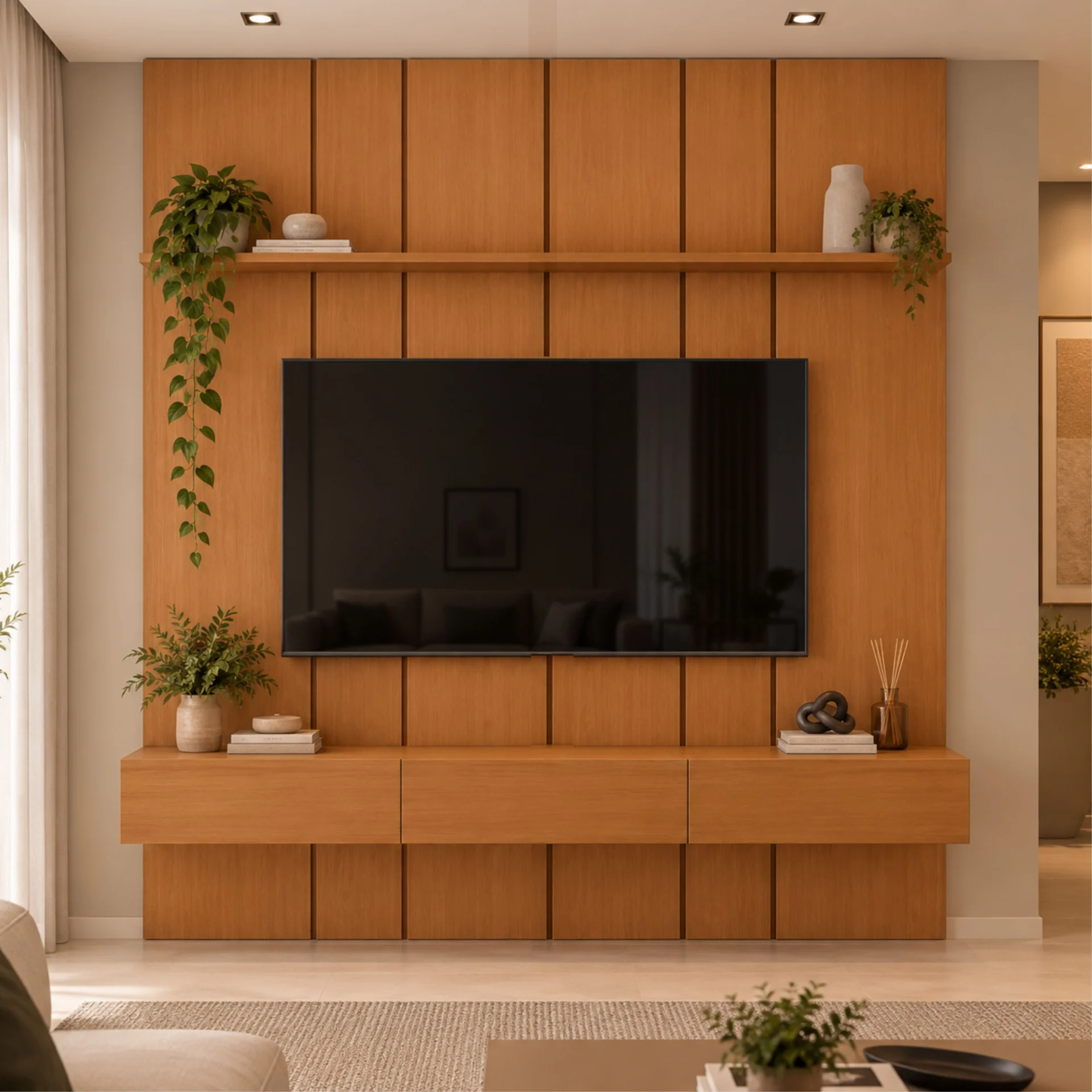 Home Prime liso nicho 3 gavetas prateleira com ou sem led - Imagem 73