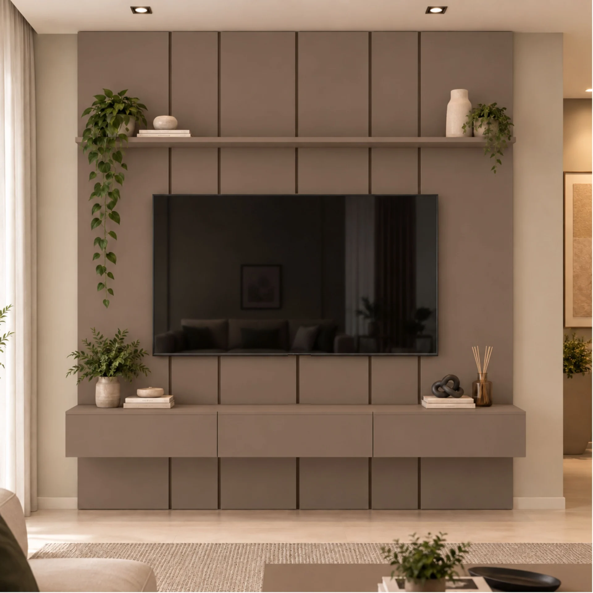 Home Prime liso nicho 3 gavetas prateleira com ou sem led - Imagem 48