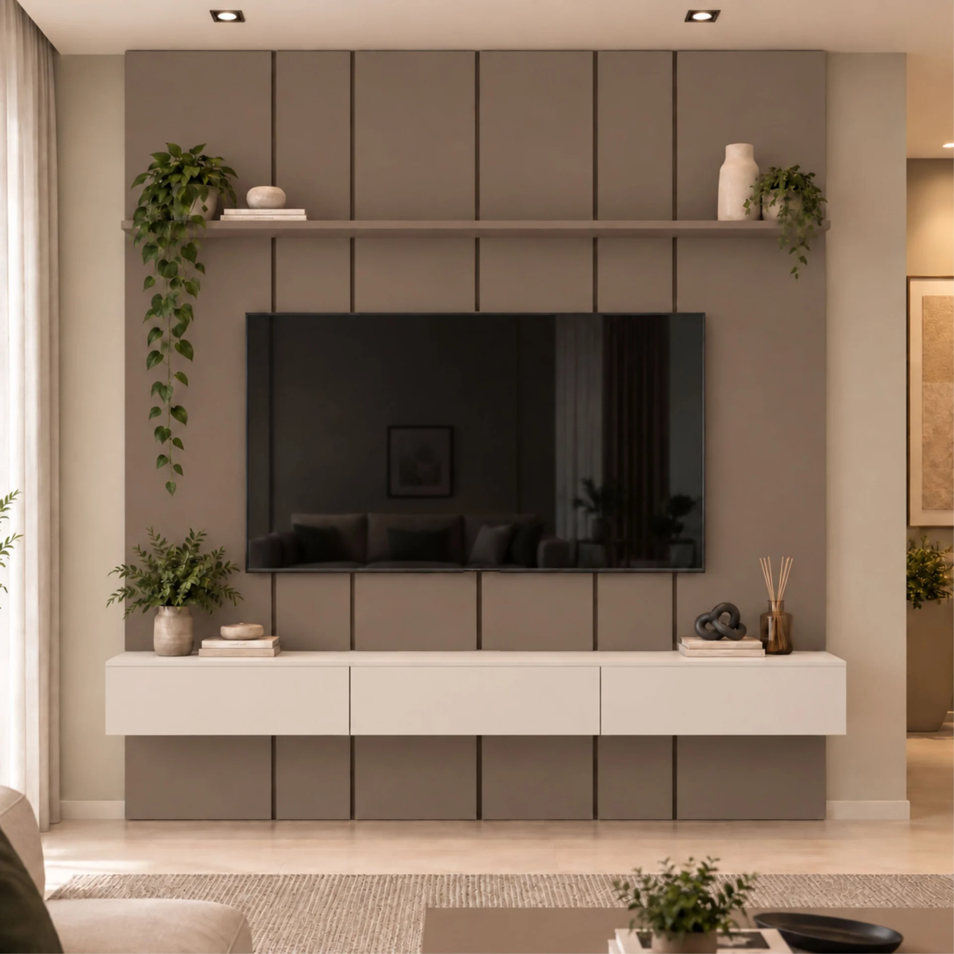Home Prime liso nicho 3 gavetas prateleira com ou sem led - Imagem 40