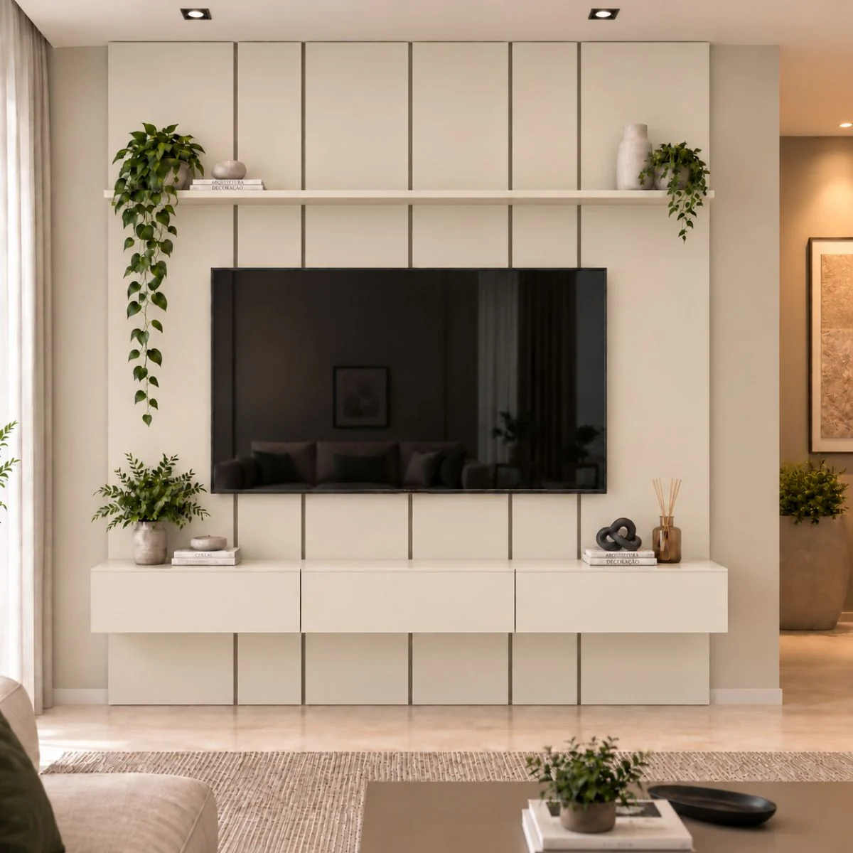 Home Prime liso nicho 3 gavetas prateleira com ou sem led - Imagem 15
