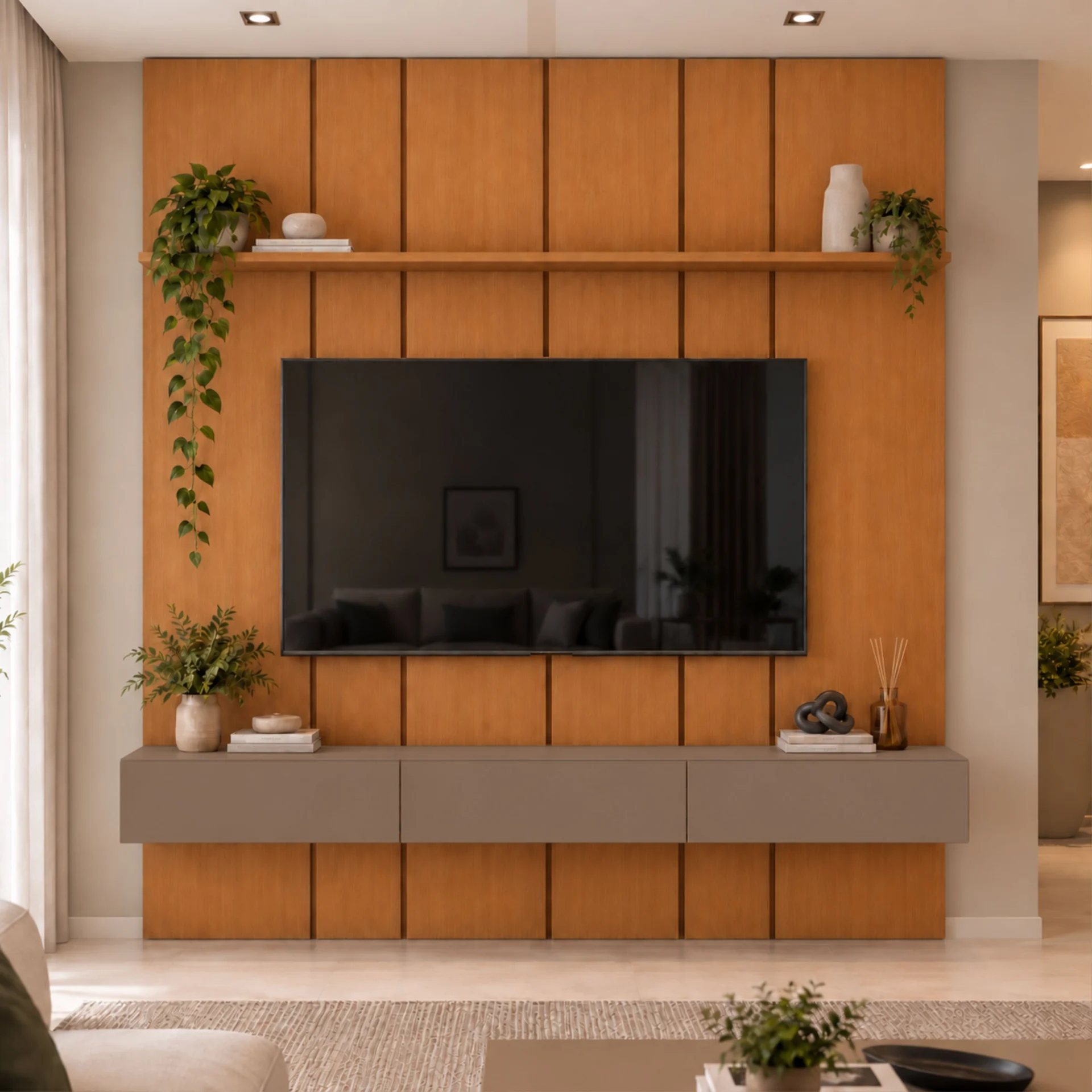 Home Prime liso nicho 3 gavetas prateleira com ou sem led - Imagem 56