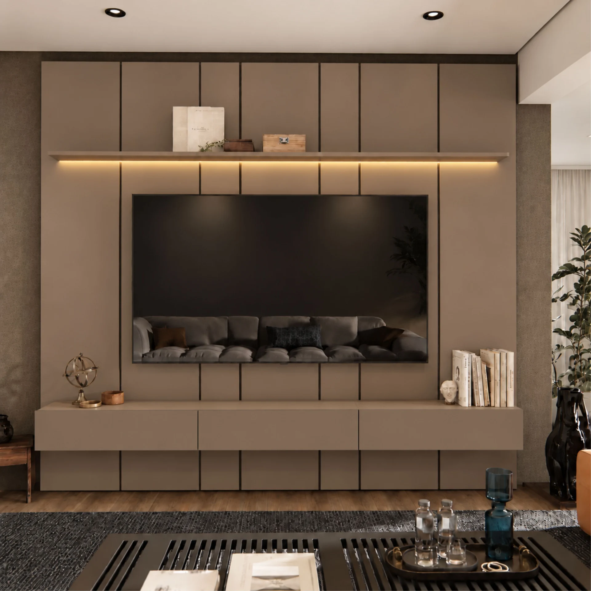 Home Prime liso nicho 3 gavetas prateleira com ou sem led - Imagem 47