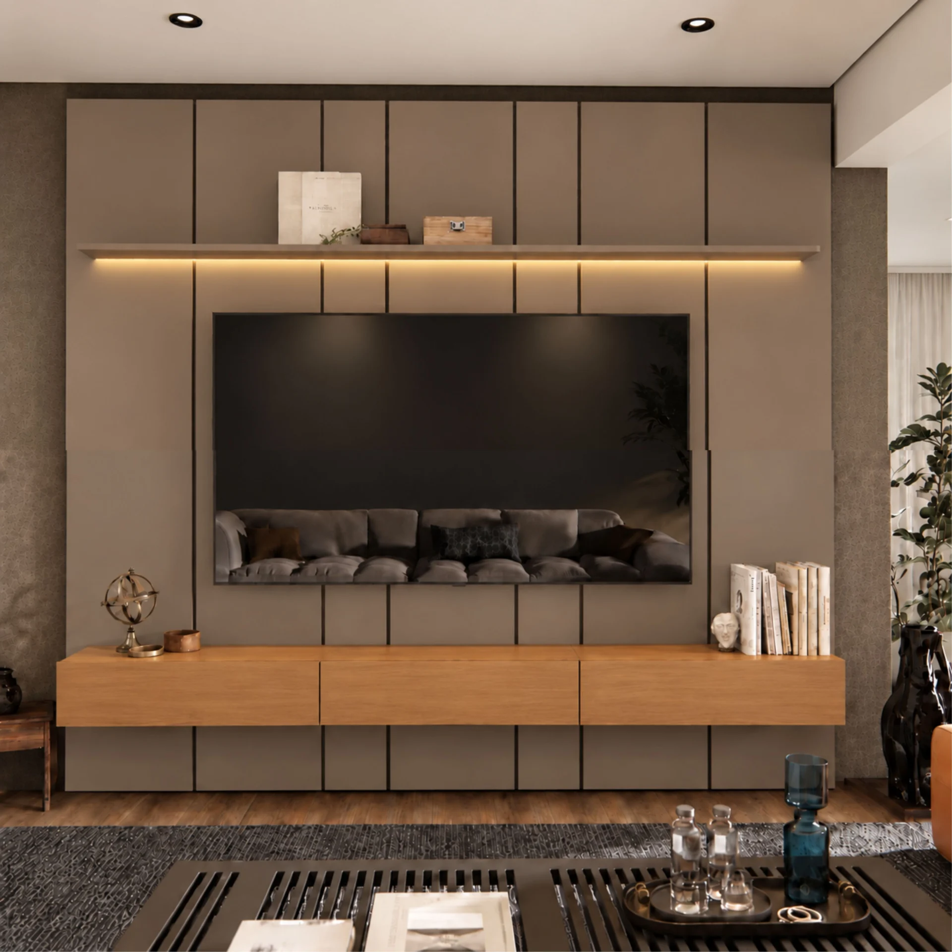 Home Prime liso nicho 3 gavetas prateleira com ou sem led - Imagem 31