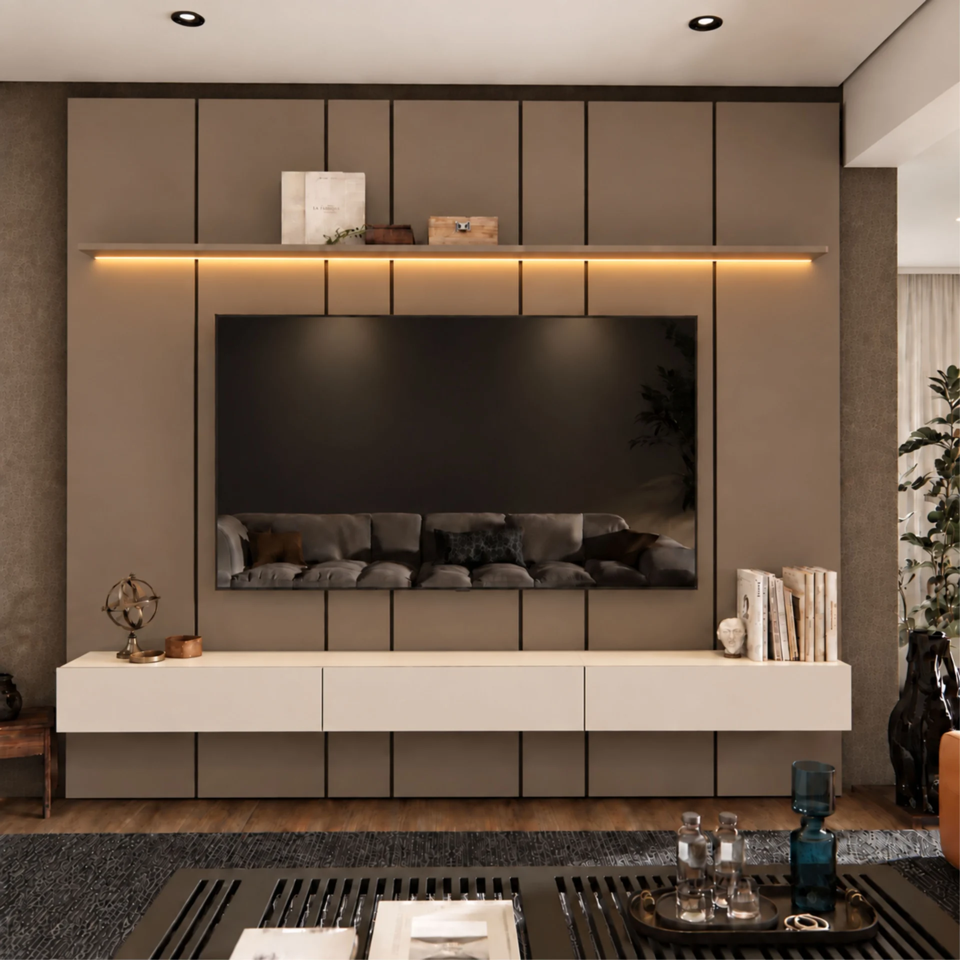 Home Prime liso nicho 3 gavetas prateleira com ou sem led - Imagem 39