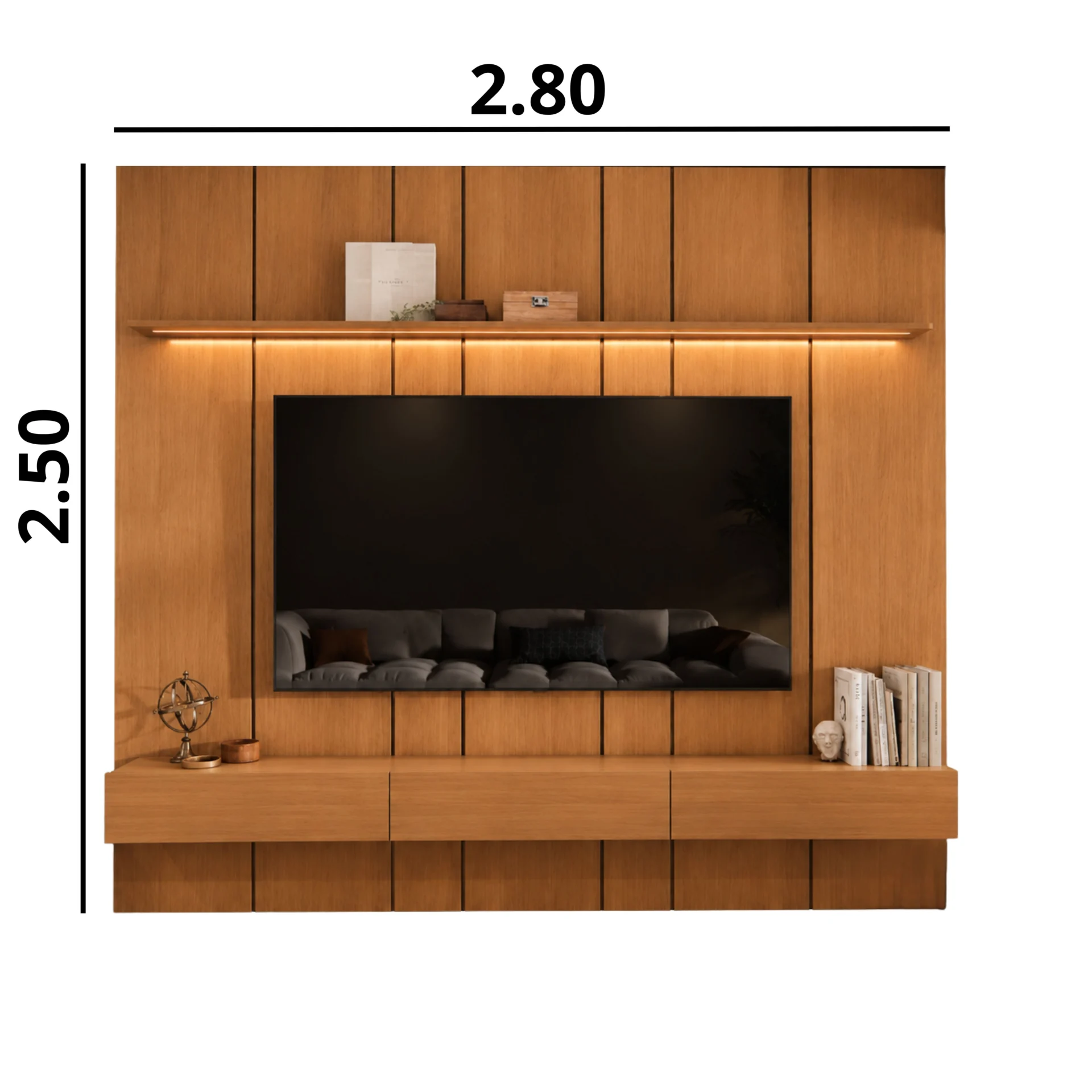Home Prime liso nicho 3 gavetas prateleira com ou sem led - Imagem 5