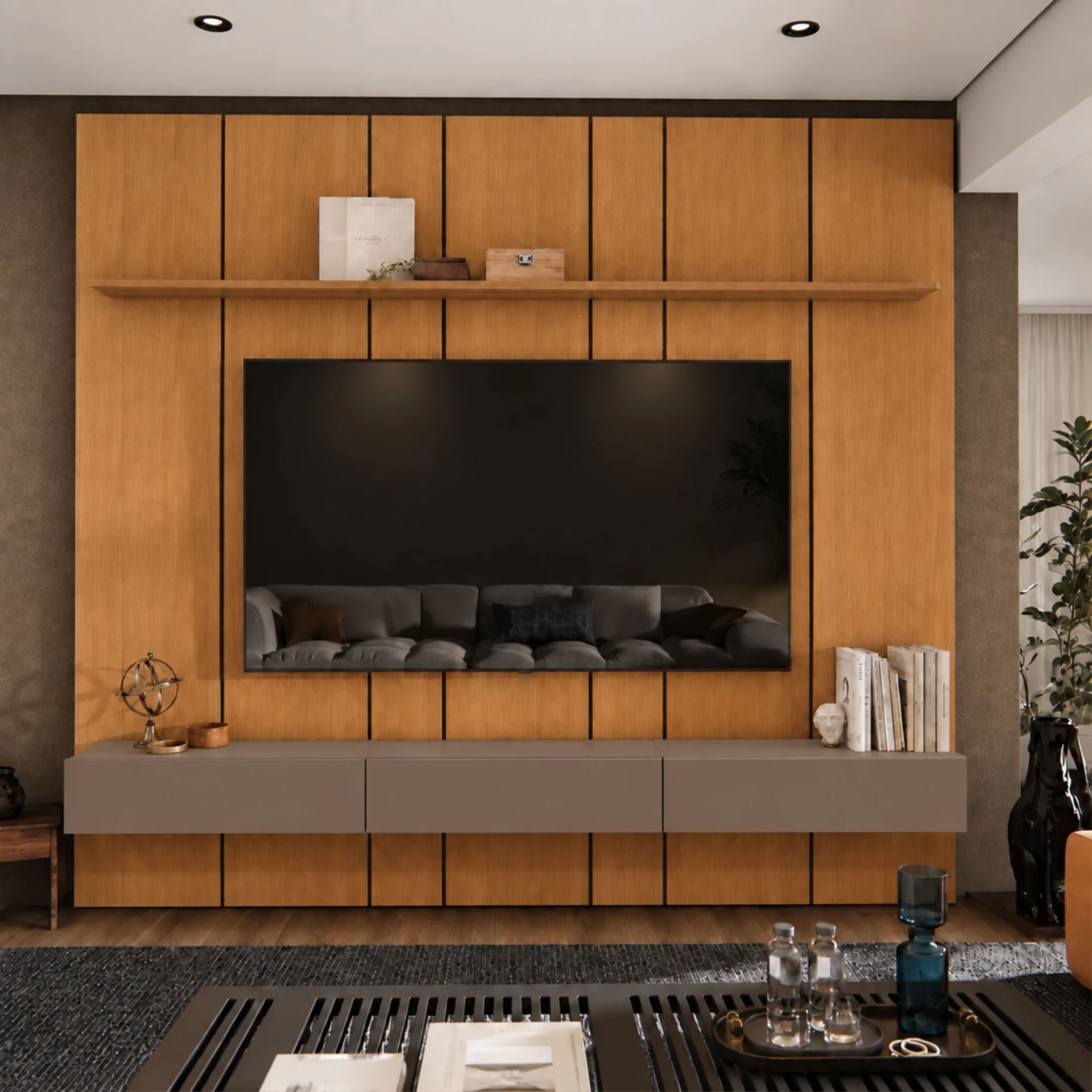 Home Prime liso nicho 3 gavetas prateleira com ou sem led - Imagem 54