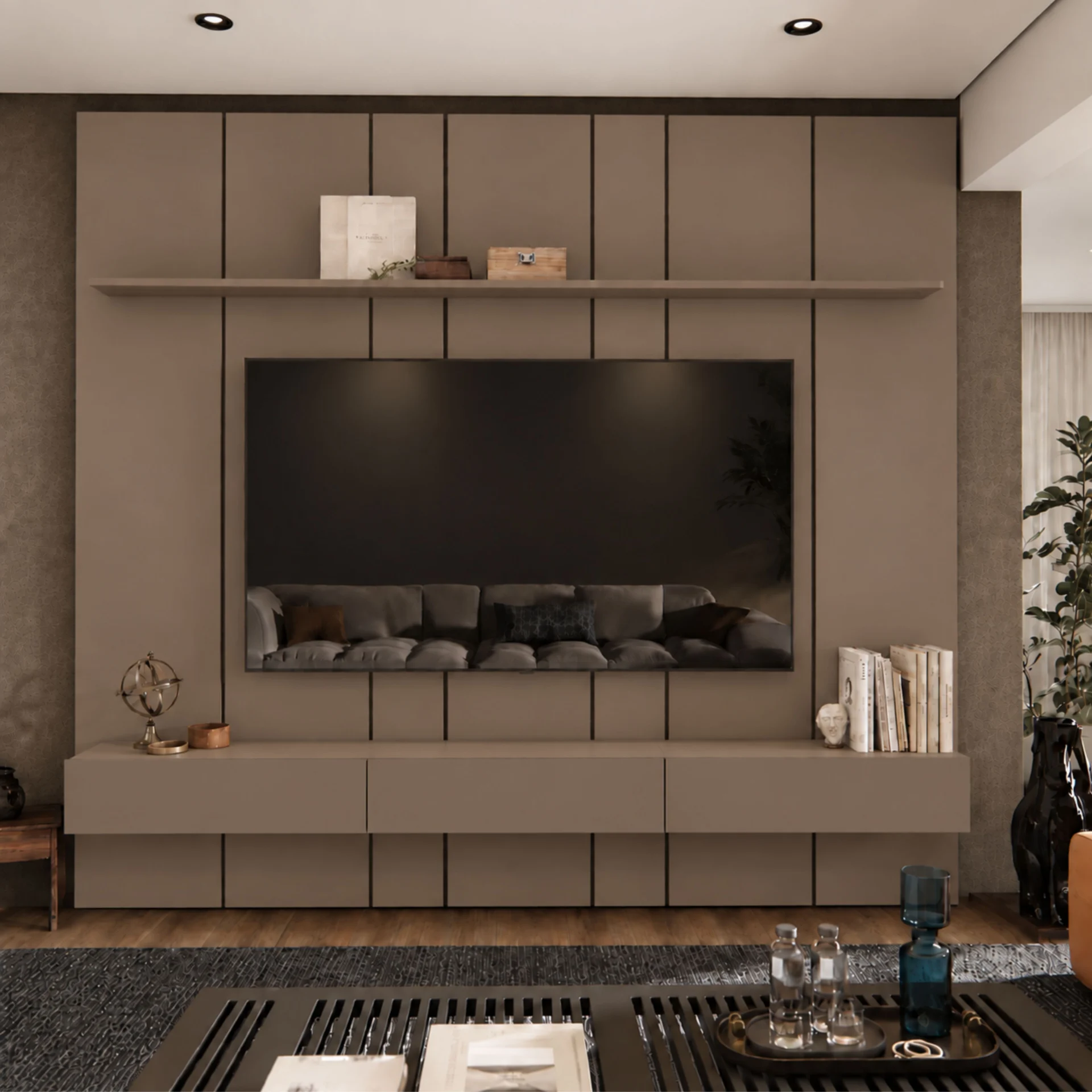 Home Prime liso nicho 3 gavetas prateleira com ou sem led - Imagem 46
