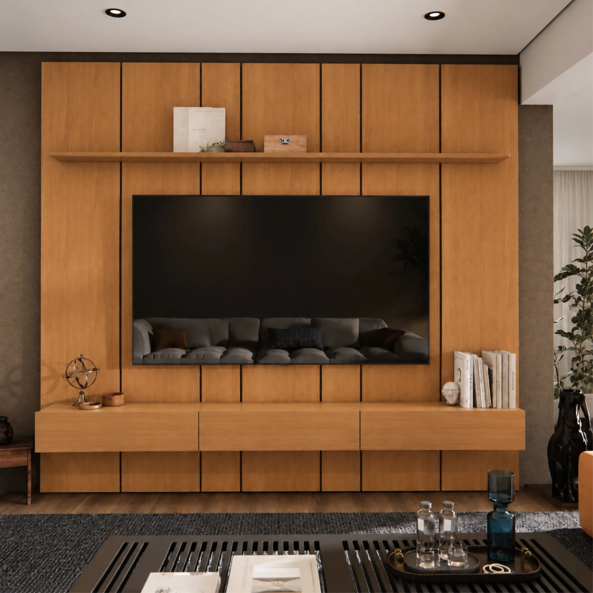 Home Prime liso nicho 3 gavetas prateleira com ou sem led - Imagem 71
