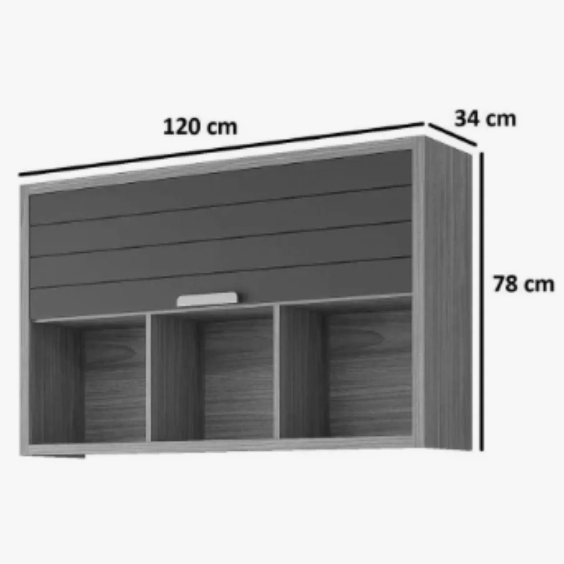 Aereo 120cm 1 porta basculante/nichos - Imagem 2