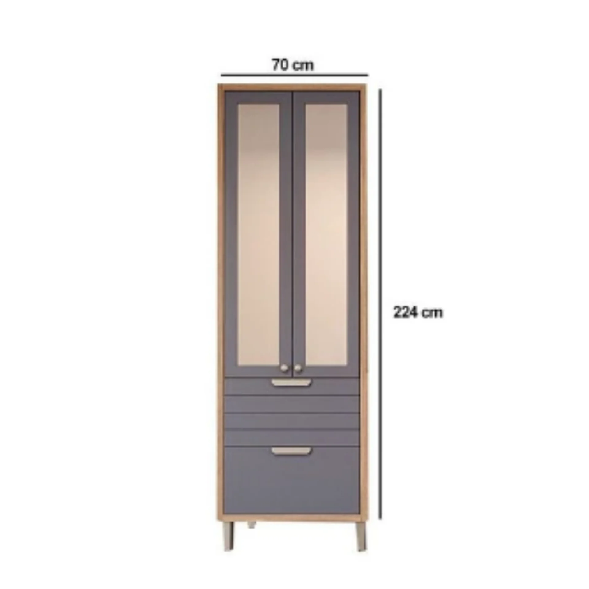 Cristaleira Eloise 70cm 2 portas refeflcta - Imagem 3