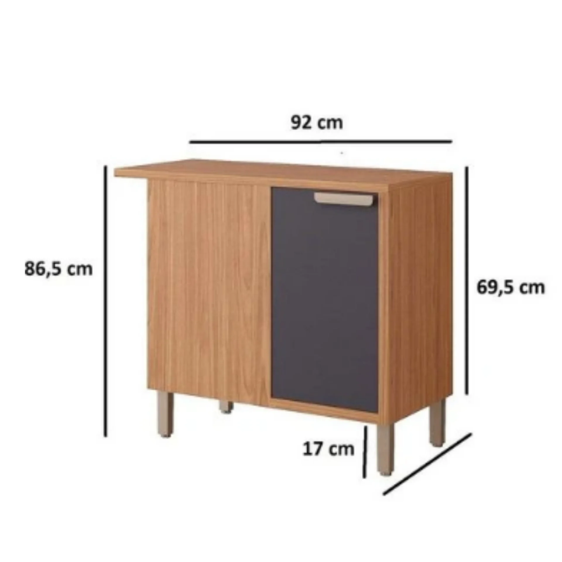 Balcão 92x52cm canto direito/esquerdo 1 porta - Imagem 3