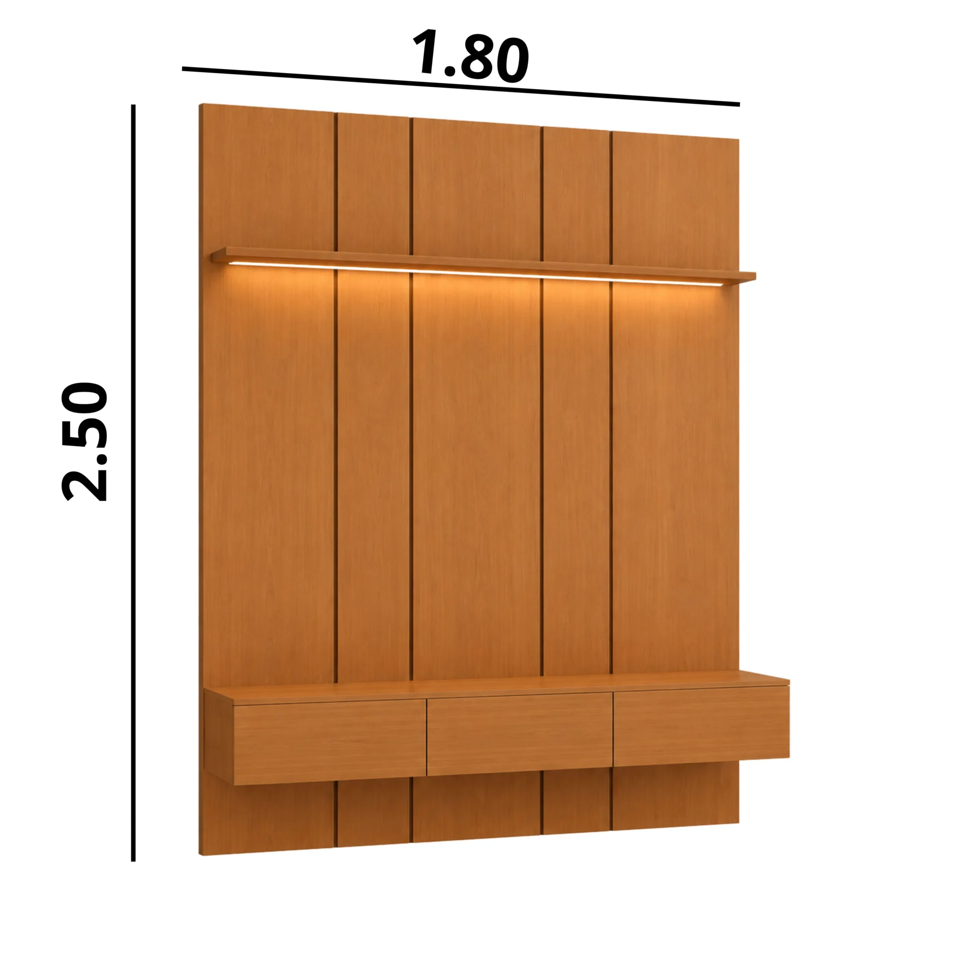 Home Prime liso nicho 3 gavetas prateleira com ou sem led - Imagem 3