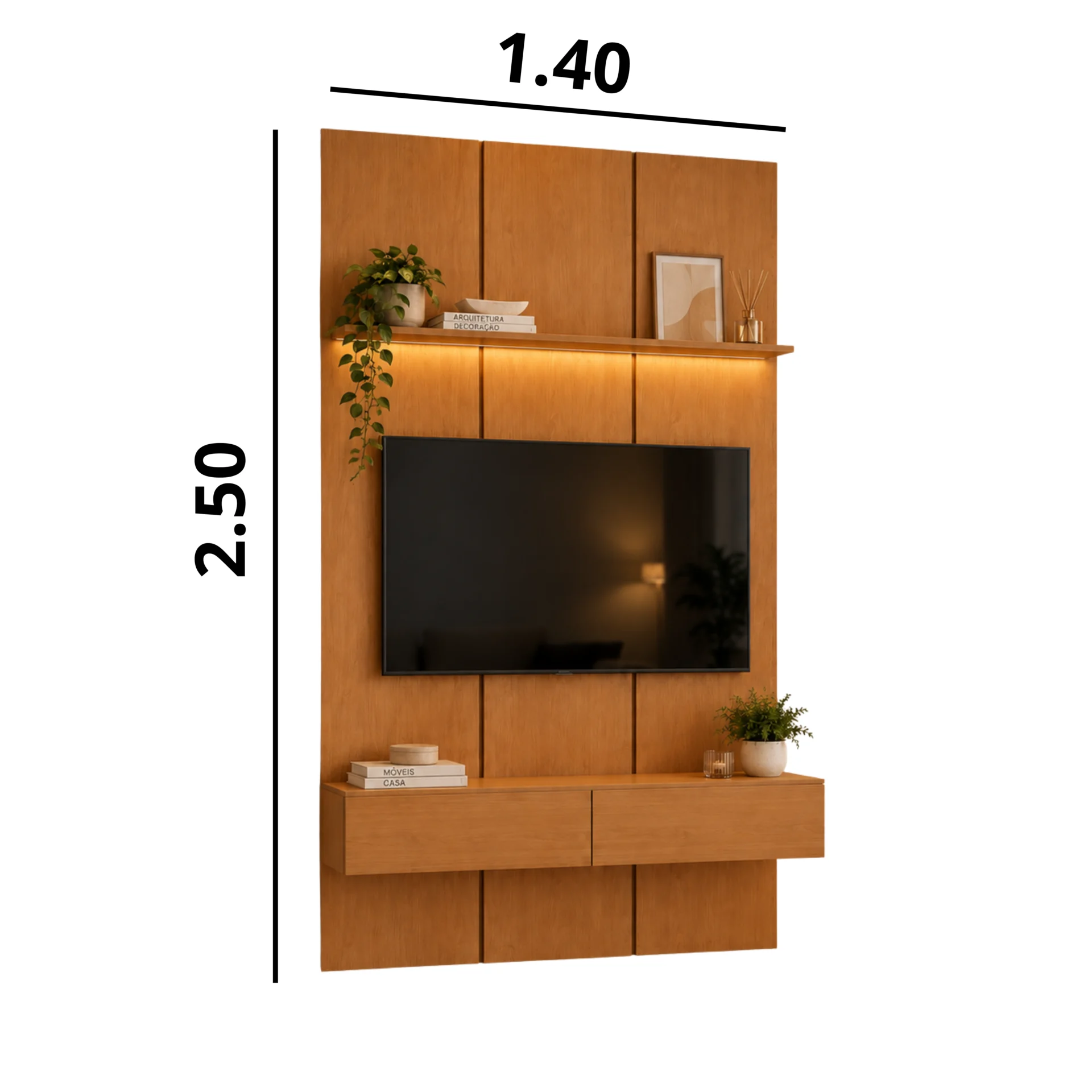 Home Prime liso nicho 3 gavetas prateleira com ou sem led - Imagem 2