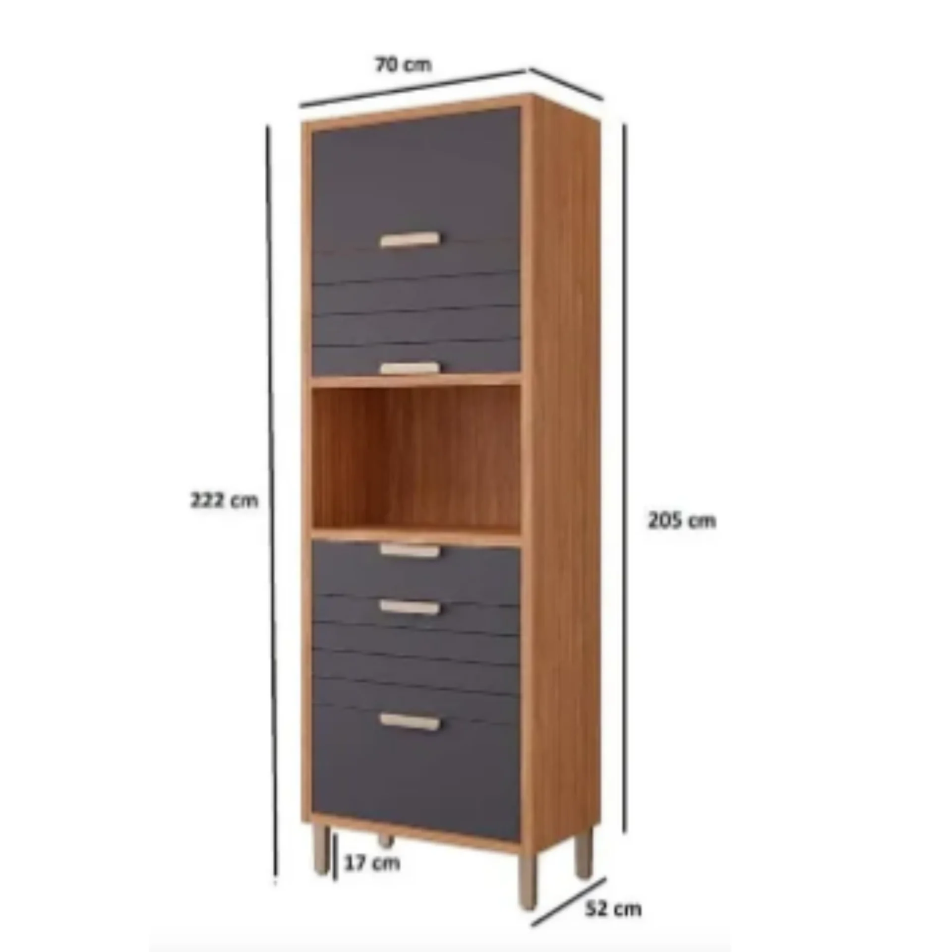 Torre quente 70cm 1 forno 3 portas basculante 2 gavetas - Imagem 3