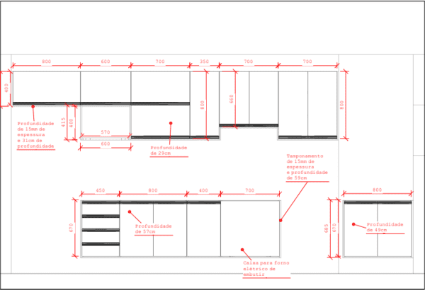 Cozinha Planejada A19 | 100% MDF: Conjunto de 12 Peças - Imagem 3