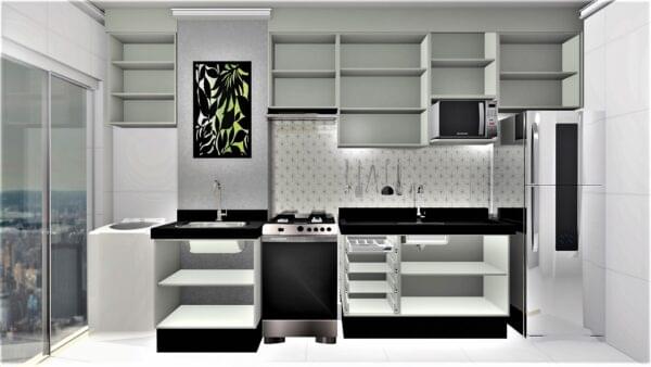 Cozinha Planejada A02 | 100% MDF: Conjunto de 9 Peças - Imagem 2